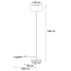 Lampadaire rétro noir avec verre vert - Bizle