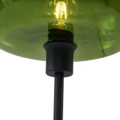 Lampadaire rétro noir avec verre vert - Bizle