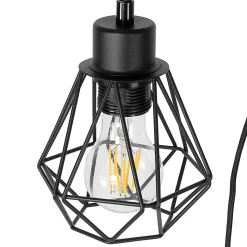 Lampadaire rustique noir avec bois 2 lumières - Chon