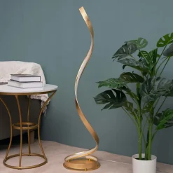 Lampadaire salon ondulé feuille dorée - Millenium