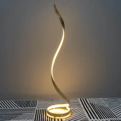 Lampadaire salon ondulé feuille dorée - Millenium