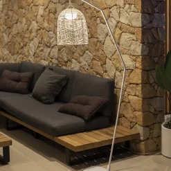 Lampadaire Santorini IP54 9W 900lm blanc l.52,3 x H.165 cm