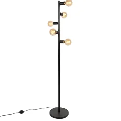 Lampadaire scandinave noir 5 lumières - Facil Tube