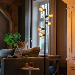 Lampadaire scandinave noir 5 lumières - Facil Tube