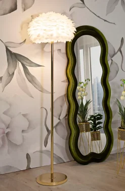 LAMPADAIRE SLIM PLUMES BLANC CM d. 43X170