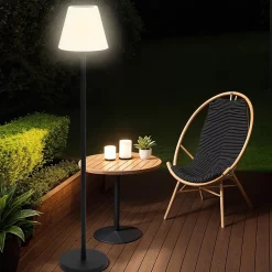 Lampadaire solaire extérieur avec LED multicolore