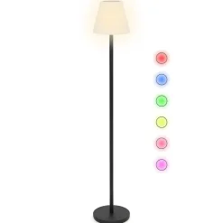 Lampadaire solaire extérieur avec LED multicolore