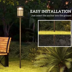 Lampadaire solaire LED extérieur sur pied H. 184 cm noir