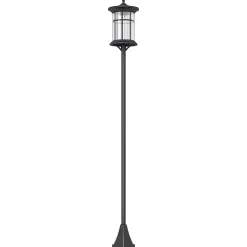 Lampadaire solaire LED extérieur sur pied H. 184 cm noir