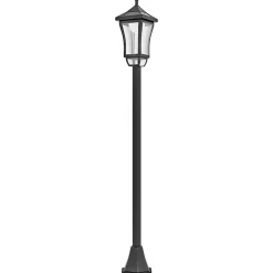 Lampadaire solaire LED extérieur sur pied H. 127 cm noir