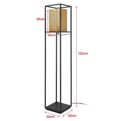 Lampadaire Southport 123 x 22 x 22 cm noir or lux.pro