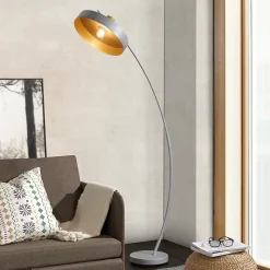 Lampadaire Stafford métal 159 x 75 x 35 cm gris lux.pro