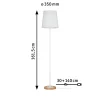 Lampadaire Stellan E27 max. 20W Blanc Bois Tissus Métal Bois