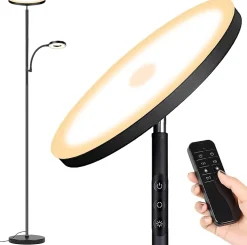 Lampadaire sur Pied avec Télécommande et Contrôle Tactile 42W/3700LM noir
