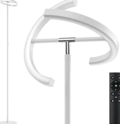 Lampadaire sur Pied Moderne avec Télécommande 1300LM 20W Blanc