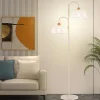 Lampadaire sur Pied Salon 155cm,Abat-Jour Tissés en Corde,en Métal avec Interrupteur au Pied,pour Chambre,Bureau,Blanc(Classe B)