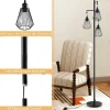 Lampadaire sur Pied Vintage 3 Têtes en Forme de Larme Lampe Salon Design avec Hauteur 168CM Lampadaire Arbre Rustique Noir