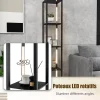 Lampadaire étagères 4 Niveaux avec 3 Luminosités Réglable Poteaux LED Rotatifs Style Moderne
