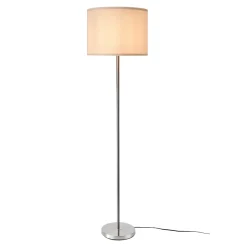 Lampadaire Tamworth E27 161 cm argent blanc lux.pro