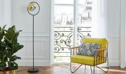 Lampadaire Toroba E27 IP20 or et noir L.28 x l..32.5cm