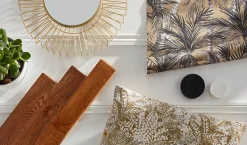 Lampadaire Toroba E27 IP20 or et noir L.28 x l..32.5cm