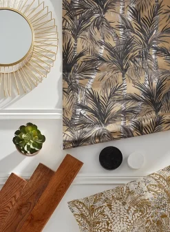 Lampadaire Toroba E27 IP20 or et noir L.28 x l..32.5cm