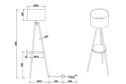 Lampadaire trois pieds design avec abat-jour tissu