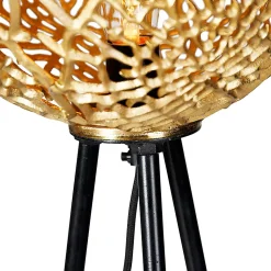 Lampadaire trépied Art déco doré - Maro