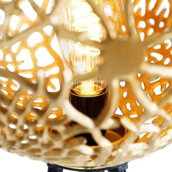 Lampadaire trépied Art déco doré - Maro