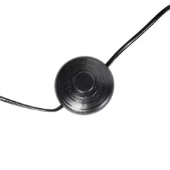 Lampadaire trépied en bois noir avec abat-jour noir 50 cm - Puros