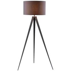 Lampadaire trépied en métal gris avec abat-jour Teamson Home