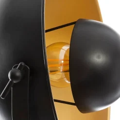 Lampadaire trépied Lahti noir & doré - métal H162 cm - Atmosphera