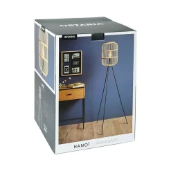 Lampadaire trépied métal et bambou Hanoï Ostaria