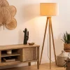 Lampadaire trépied Olga - noir - bois H150 - Atmosphera