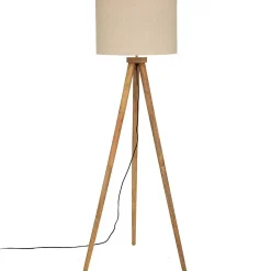 Lampadaire trépied Olga - noir - bois H150 - Atmosphera