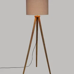Lampadaire trépied Olga - noir - bois H150 - Atmosphera