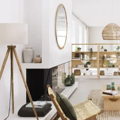 Lampadaire trépied Olga - noir - bois H150 - Atmosphera