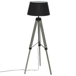 Lampadaire trépied Runo - bois et noir H145 cm - Atmosphera
