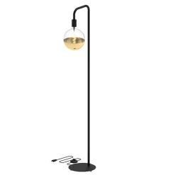 Lampadaire U-line métal noir E27 H.155cm Calex