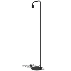 Lampadaire U-line métal noir E27 H.155cm Calex