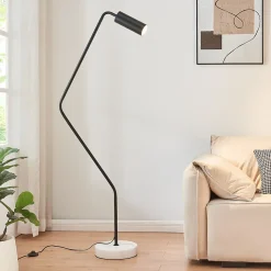 Lampadaire Vatka GU10 métal noir / marbre blanc lux.pro