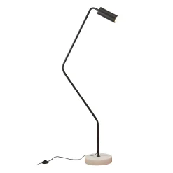 Lampadaire Vatka GU10 métal noir / marbre blanc lux.pro