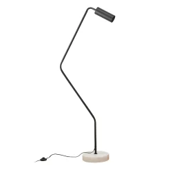 Lampadaire Vatka GU10 métal noir / marbre blanc lux.pro