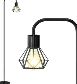 Lampadaire Vintage avec Douille E27 noir