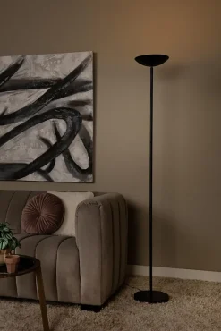 Lampadaire ZENITH en métal avec LED intégré - Noir - Lucide