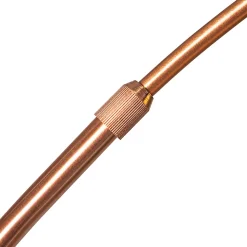 Lampe à arc moderne en cuivre avec abat-jour blanc - Arc Basic