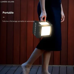 Lampe à colonne/à poser solaire 20w 1000lm 4000K avec sensor NOIR