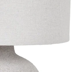 Lampe - Home Deco Factory - Ceramique Embossee - Argent - H40 X L22 X P22 Cm