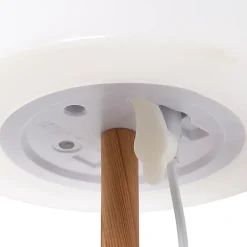 Lampe - Home Deco Factory - Effet Bois - Rechargeable - Blanc Et Marron - H40 X L15 X P15 Cm