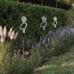 Lampe à piquer extérieur LED à énergie solaire IP44 0.3 W Vert H.86,5 x l.13cm blanc et noir